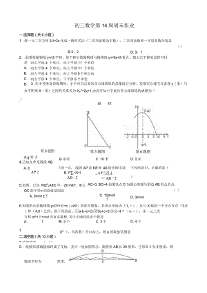 2022-2023南师江宁九上月考【含答案】.docx