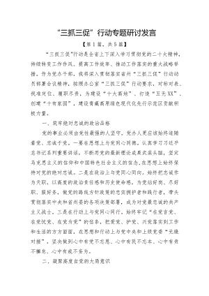 “三抓三促”行动专题研讨发言5篇.docx