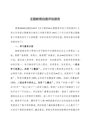2023年主题教育自查评估报告.docx