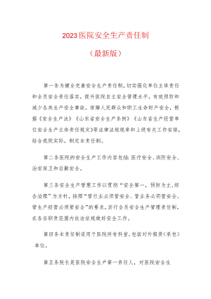2023医院安全生产责任制.docx