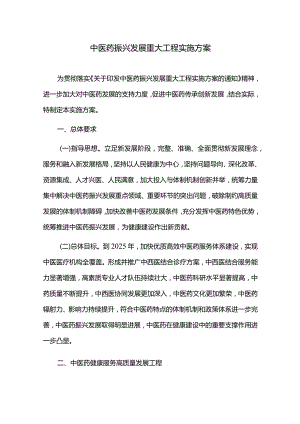 中医药振兴发展重大工程实施方案.docx