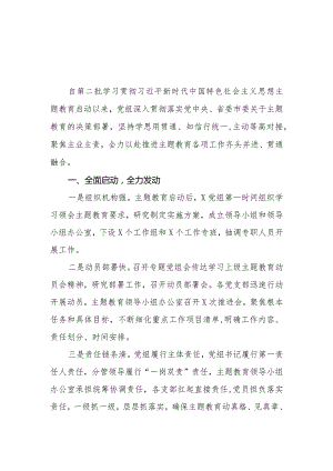 2023第二批主题教育开展情况自查评估总结报告.docx