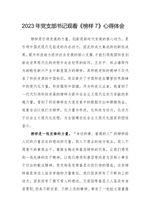 2023年党支部书记观看《榜样7》心得体会.docx