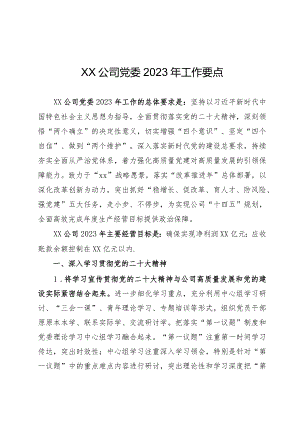 xx公司党委2023年工作要点.docx