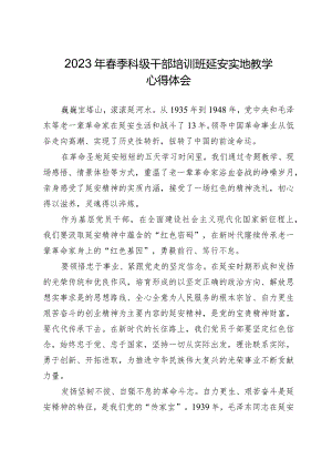 2023年春季科级干部培训班延安实地教学心得体会.docx