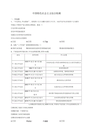 中国特色社会主义 综合检测.docx