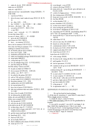 Unit11Sad-movies-make-me-cry-单元短语及测试题.docx