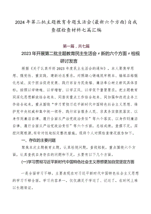 2024年第二批集中教育专题生活会(最新六个方面)自我查摆检查材料七篇汇编.docx