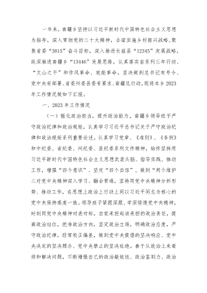 2023年度乡政府工作汇报.docx