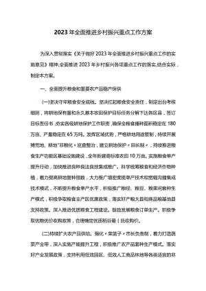 2023年全面推进乡村振兴重点工作方案.docx