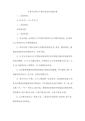 中青年老师公开课评选活动实施方案.docx