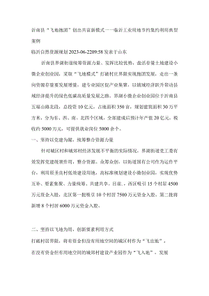 临沂工业用地节约集约利用典型案例.docx