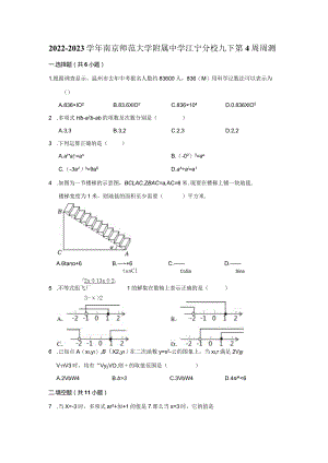 2022-2023学年南京师范大学附属中学江宁分校九下第4周周测.docx