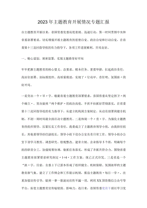 2023年主题教育工作开展情况汇报.docx