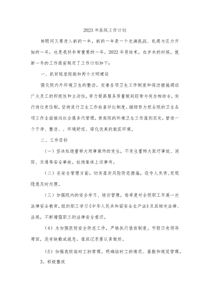 2023年医院工作计划.docx