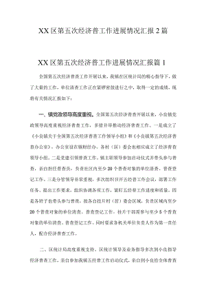 XX区第五次经济普工作进展情况汇报2篇.docx