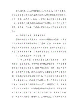 2023年副书记述责述廉报告.docx