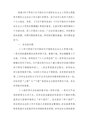 2023年第二批主题教育专题民主生活会班子发言提纲.docx