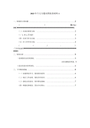 2023年个人专题对照检查材料一.docx