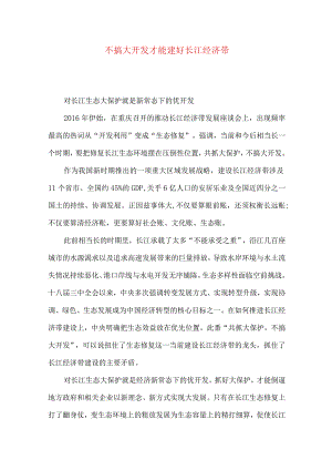 不搞大开发才能建好长江经济带.docx