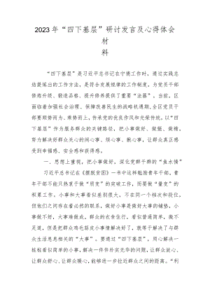 2023年“四下基层”研讨发言及心得体会 共四篇.docx