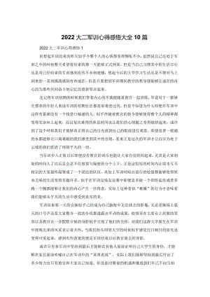 2022大二军训心得感悟大全10篇.docx