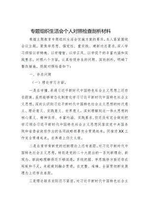 2023年主题教育专题民主生活会党员干部个人对照检查材料和辅导报告（精选两篇合辑）.docx