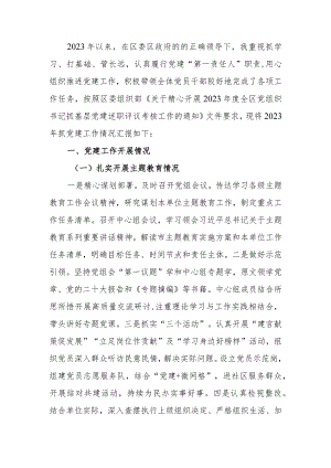 2023年党组织书记抓党建工作述职报告.docx