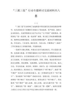 “三抓三促”行动专题研讨交流材料(8篇).docx