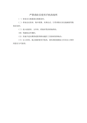 严禁消防员使用手机的场所.docx