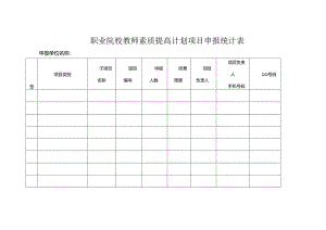 职业院校教师素质提高计划项目申报统计表.docx