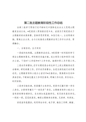 第二批主题教育阶段性工作总结.docx