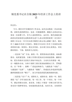 镇党委书记在全镇2023年经济工作会上的讲话.docx