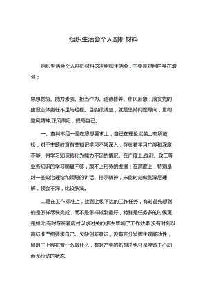 组织生活会个人剖析材料.docx