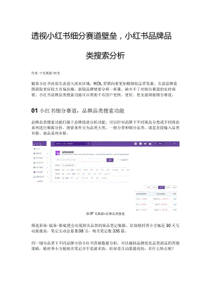透视小红书细分赛道壁垒小红书品牌品类搜索分析.docx