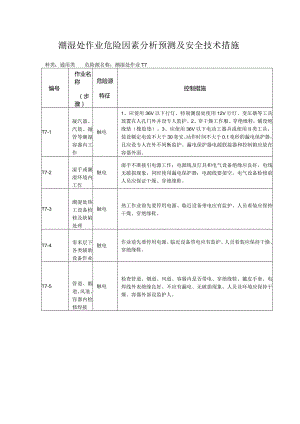 潮湿处作业危险因素分析预测及安全技术措施.docx