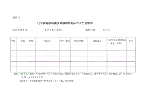 辽宁省非学科类校外培训机构从业人员明细表.docx