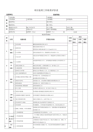 项目监理工作检查评价表.docx