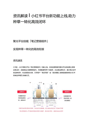 资讯解读 _ 小红书平台新功能上线助力种草→转化高效闭环.docx