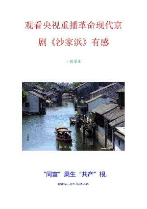 观看央视重播革命现代京剧《沙家浜》有感.docx