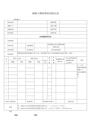 混凝土砌块和砖试验记录GB4111.docx