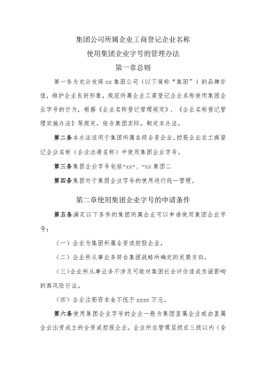 集团公司字号使用管理办法.docx