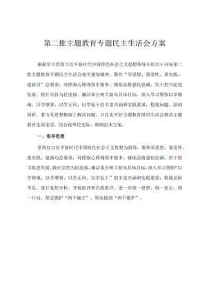 第二批主题·教育民主生活会实施方案.docx
