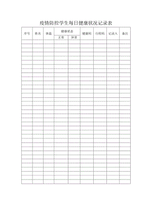 疫情防控学生每日健康状况记录表.docx
