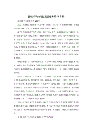 骆驼祥子的电影观后感600字5篇.docx