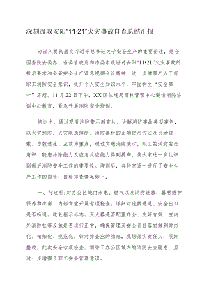 深刻汲取安阳“11·21”火灾事故自查总结汇报.docx