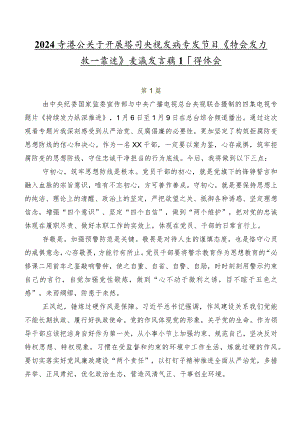 2024年度在关于开展学习央视反腐专题节目《持续发力纵深推进》交流发言稿及心得体会.docx
