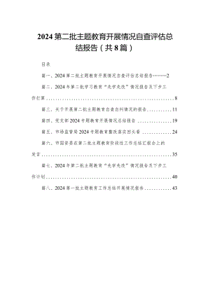 第二批专题教育开展情况自查评估总结报告8篇供参考.docx