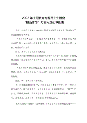 组织生活：2023“担当作为”方面问题（4个方面73条）.docx
