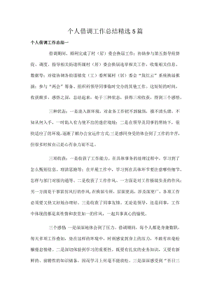 个人借调工作总结精选5篇.docx